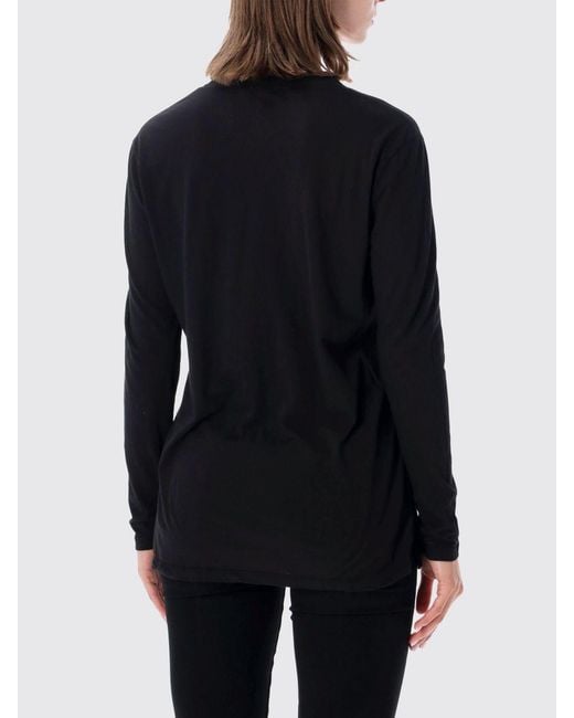 James Perse Black Long-Sleeved Pure Cotton T-Shirt With Crew Neck
