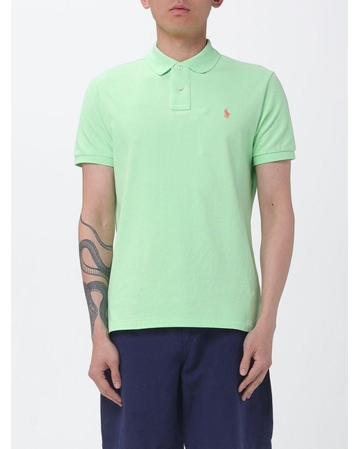 Polo Ralph Lauren Green Cotton Polo Shirt With Pony Logo for men