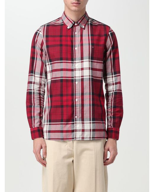 Camisa Tommy Hilfiger de hombre de color Rojo | Lyst