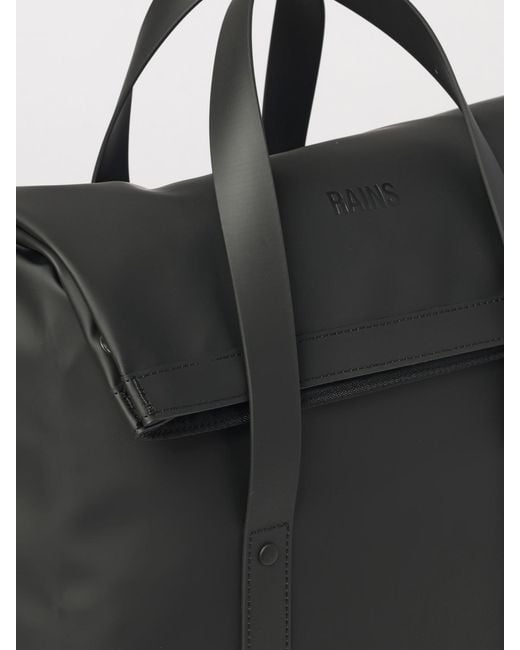 Rains Black 2 Way Tote Backpack for men