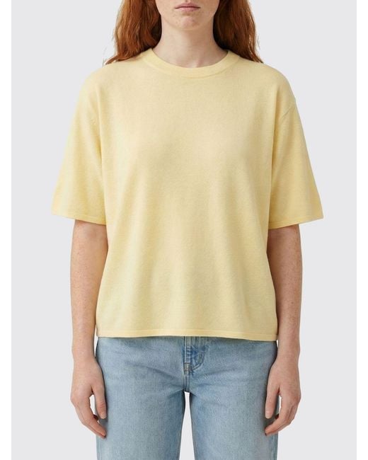 Lisa Yang Yellow Cropped Cotton Blend T-Shirt