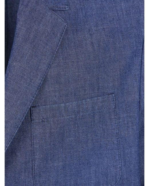Boglioli Blue Cotton Single Breasted Blazer for men