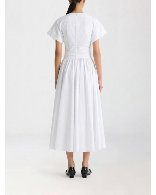 Patou White Cotton Poplin Midi Dress