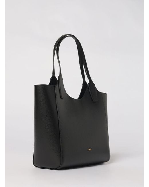 Furla Black Lea Grained Leather Bag