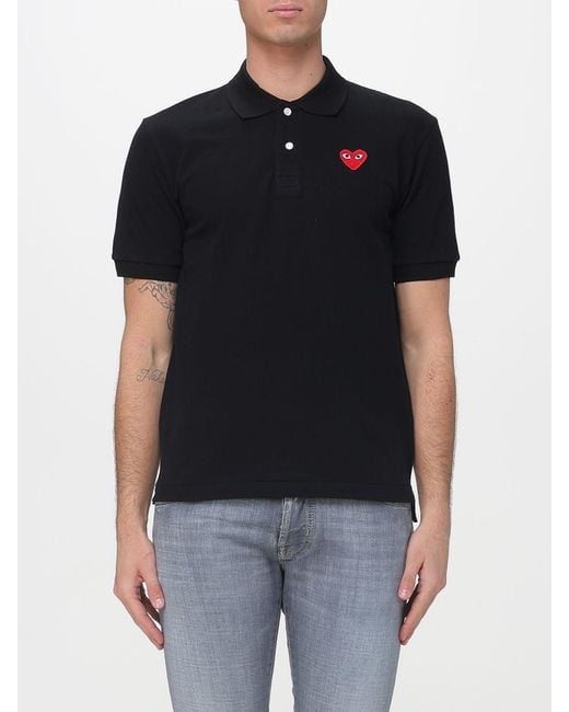 COMME DES GARÇONS PLAY Black Comme Des GarÇ Ons Play Cotton Polo Shirt With Logo for men