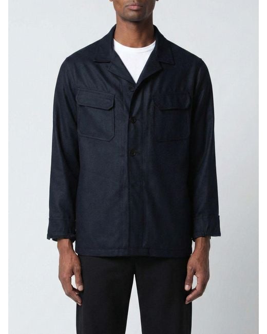 Tagliatore Blue Silk Overshirt for men