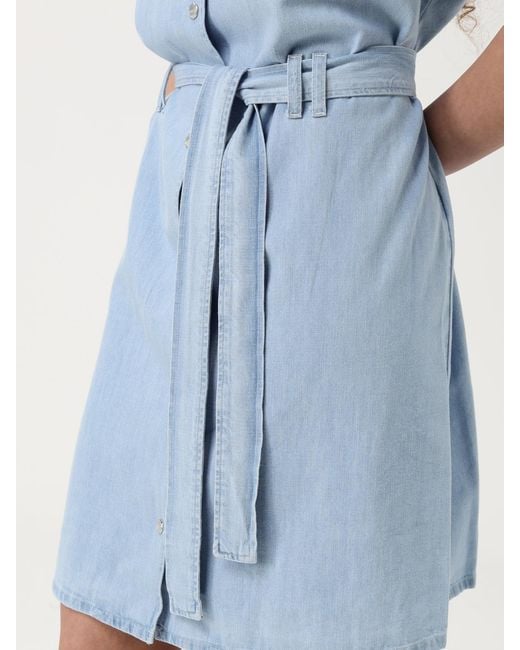 A.P.C. Blue Denim Shirt Dress Belted