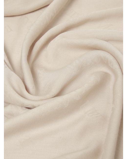 Bufanda De Lana Y Seda Jacquard Max Mara de color Natural