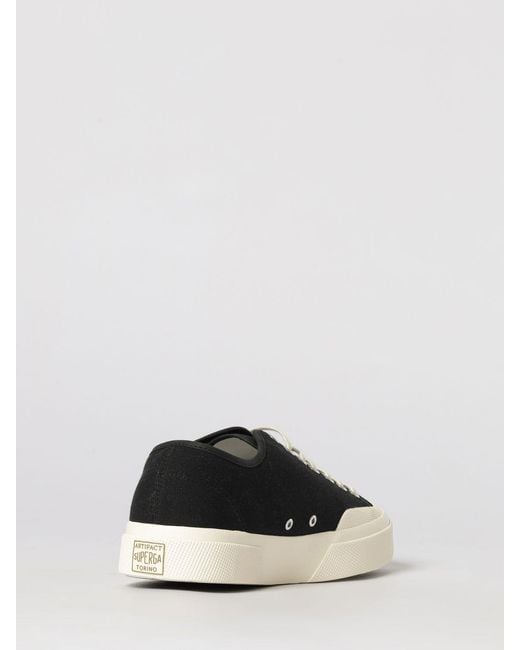 Superga White 2432 Works Cotton Sneakers With Rubber Toe Cap And Sole for men