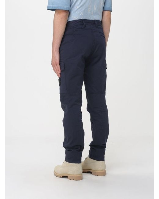 Stone Island Blue Cargo Pants for men