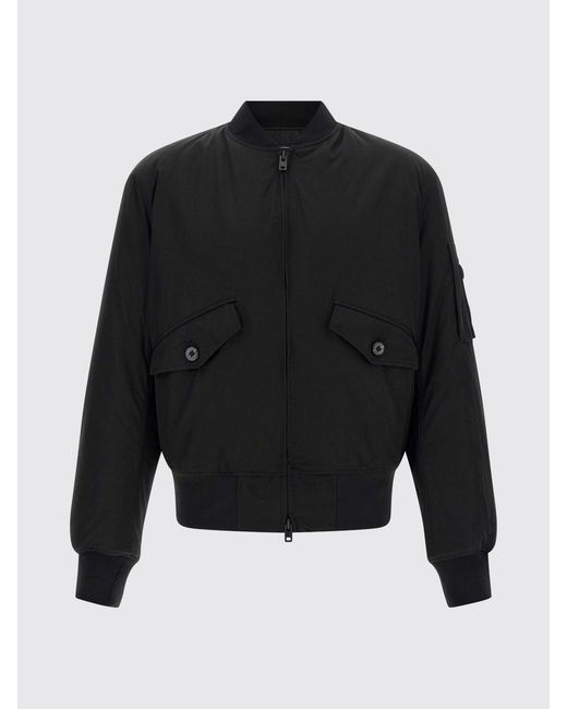 Y-3 Blue Technical Fabric Bomber Jacket With High Collar And Elasticated Cuffs for men