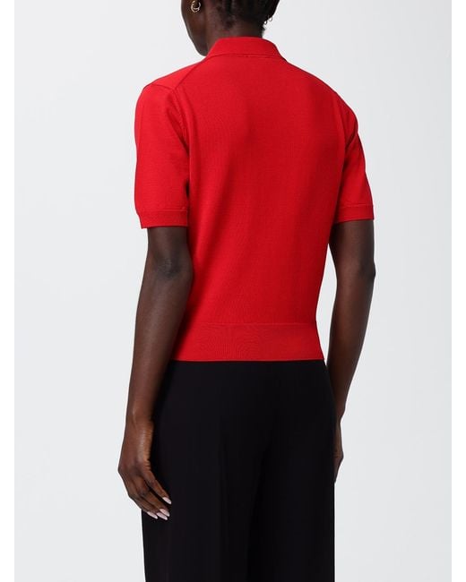 A.P.C. Red Cotton Knit Polo Shirt