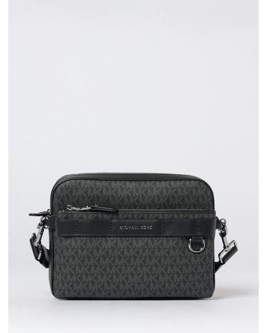 Michael Kors Black Hudson Coated Cotton Bag With Mk Monogram Print for men