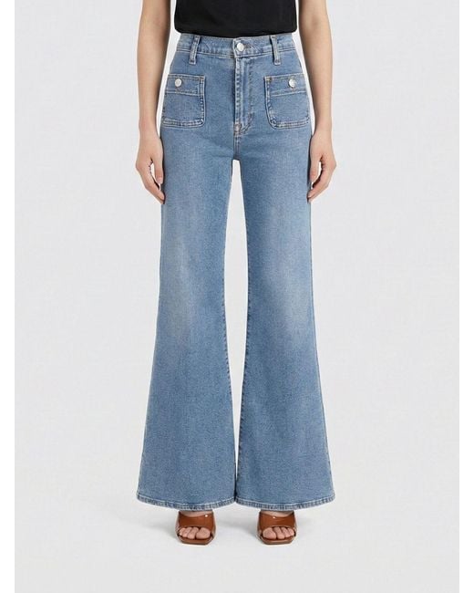 7 For All Mankind Blue Flared Jeans