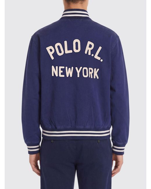 Polo Ralph Lauren Blue Cotton Bomber Jacket for men
