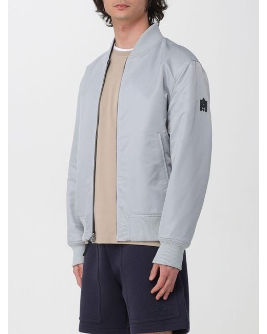 Mackage Blue Leather Bomber Jacket for men