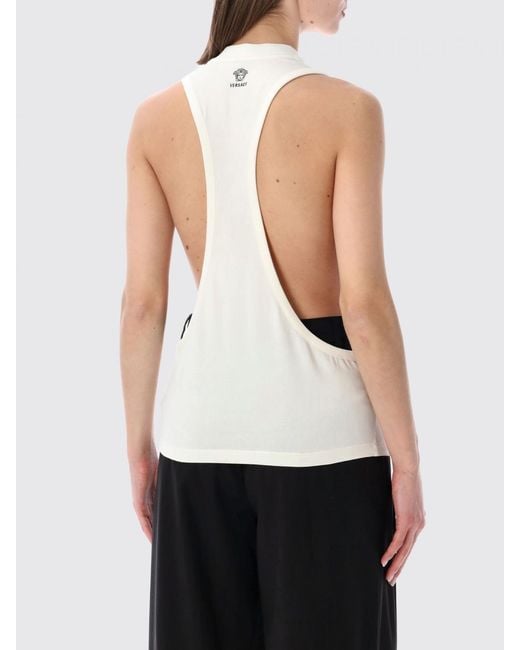 Versace White Stretch Jersey Top
