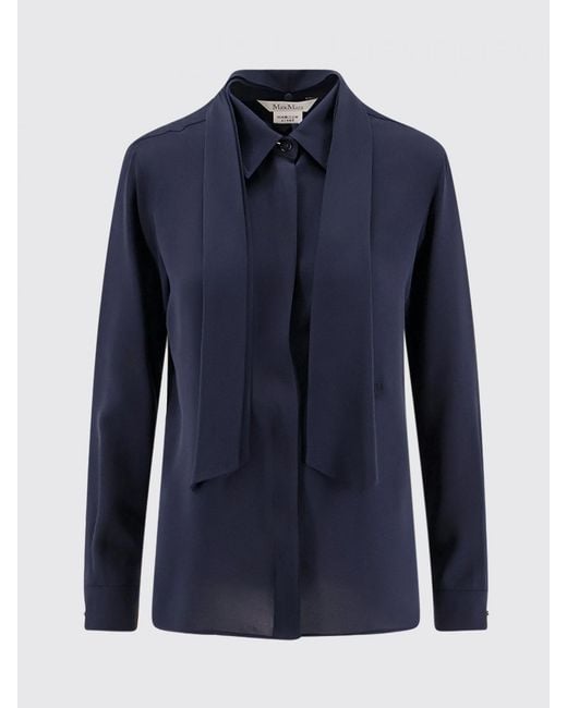 Max Mara Blue Colmo Silk Shirt