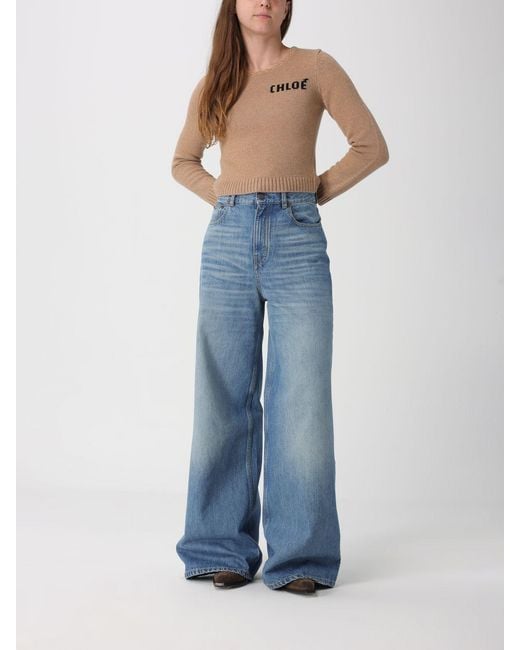 Chloé Blue ChloÉ Palazzo Cotton Denim Jeans