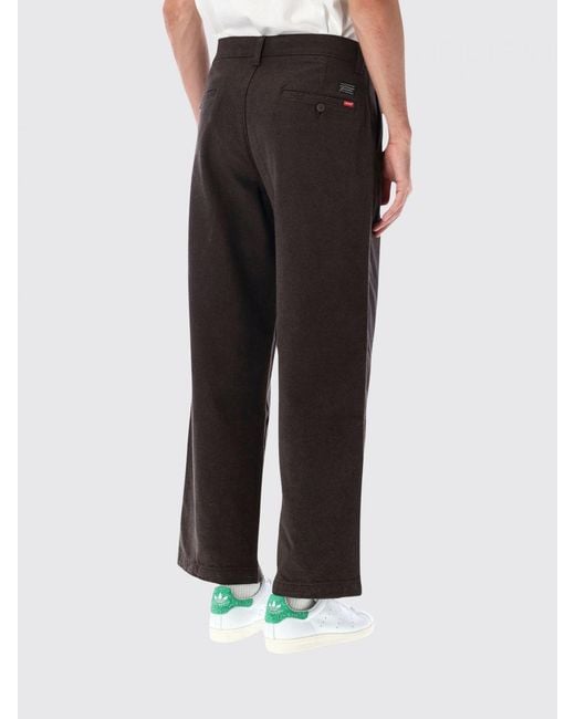 Levi's Black Baggy Wide-Leg Twill Chino Trousers With A Mid-Rise Waist for men