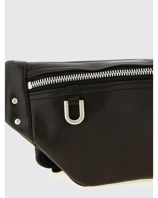 Rick Owens White Grained Calfskin Belt Bag With Metal Ring