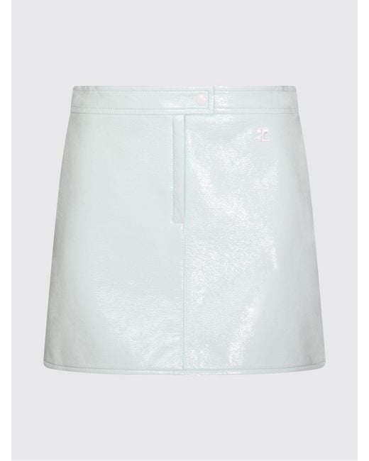 Courreges Blue CourrÈ Ges Coated Cotton Mini Skirt