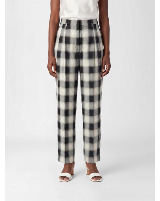 Phoebe Philo Black Check Viscose Trousers