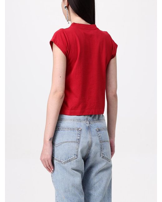 Balenciaga Red Keep Calm Cotton Crop Top