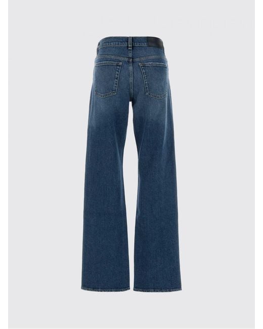 7 For All Mankind Blue Wide Leg Stretch Denim Jeans
