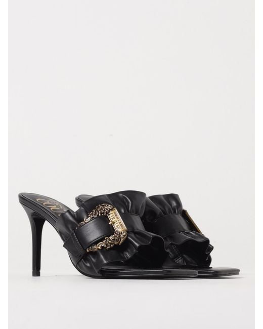 Versace Jeans Couture Black Flat Sandals