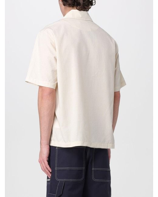 Carrera White Short-Sleeve Cotton Bowling Shirt With Patch Pocket for men