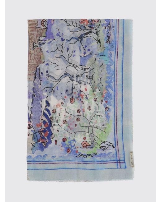 Faliero Sarti Blue Printed Modal Scarf