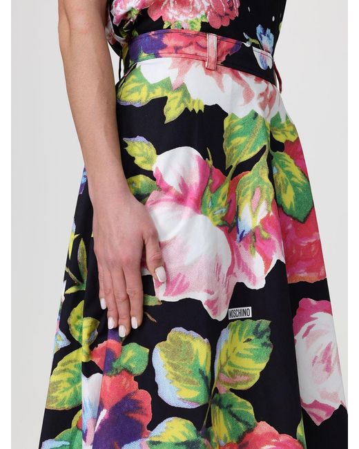Moschino Couture White Floral Cotton Skirt