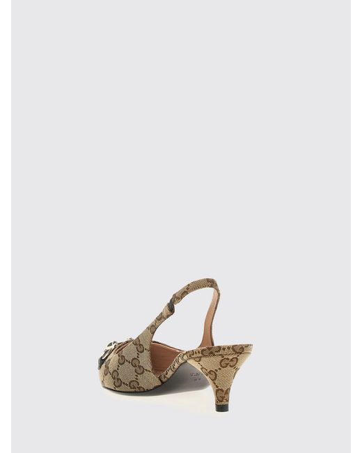 Gucci Natural Gg Jacquard Monogram Canvas Slingback