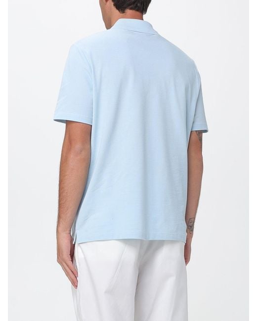 A.P.C. Blue Basic Cotton Polo With Logo for men