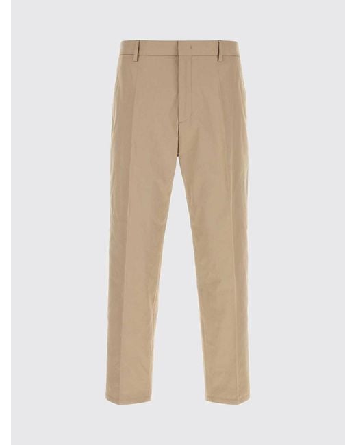 Jil Sander Natural Slim Fit Cotton Gabardine Trousers With French Pockets for men