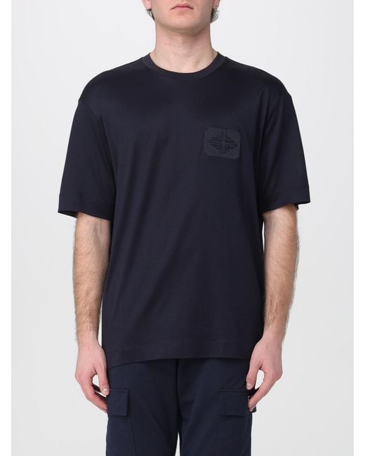 Emporio Armani Blue Lyocell T-Shirt for men