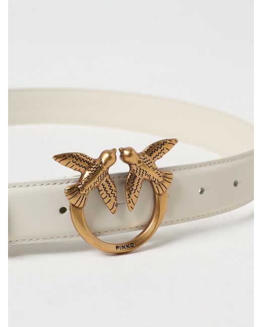 Pinko Natural Love Birds Leather Belt