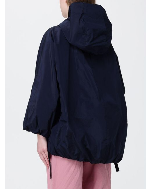 Max Mara Blue Hooded Oversized Windbreaker