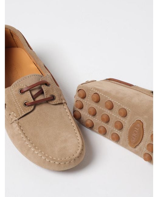 Tod's Natural Gommino Suede Loafer for men