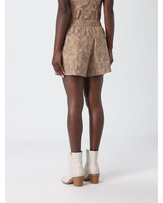 Ganni Natural Organic Cotton Animal Print Shorts