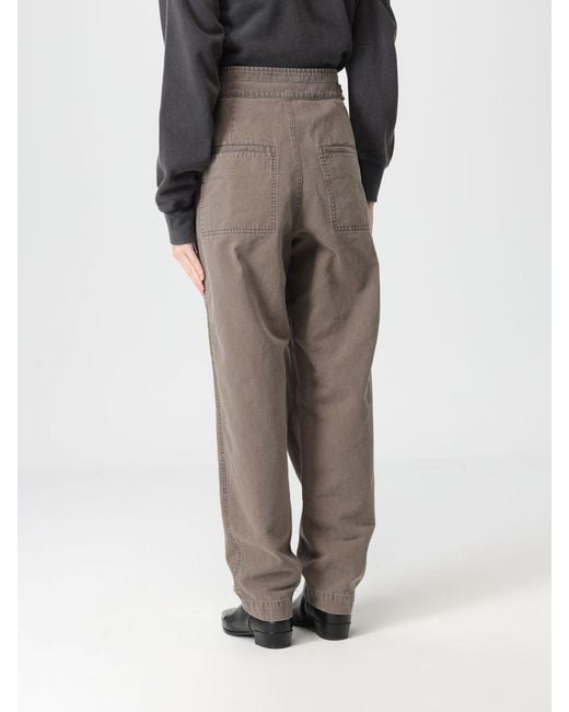 Isabel Marant Gray Cotton And Linen Pants