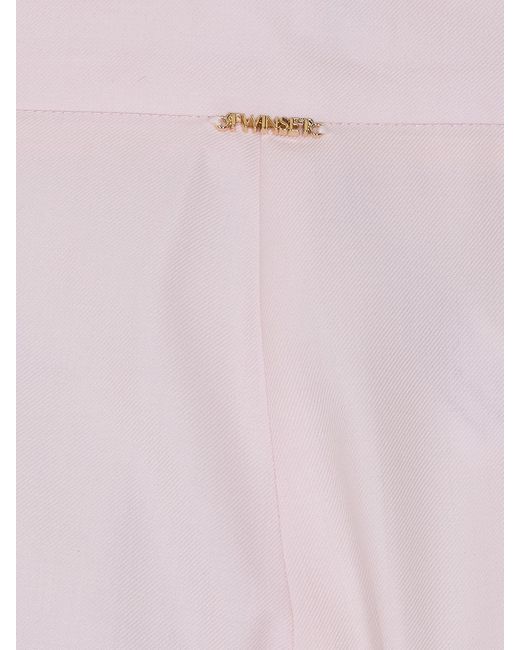 Twinset Pink Stretch Cotton Classic Trousers