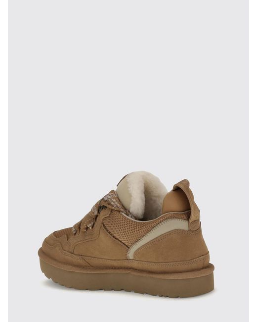 Ugg Brown Lo Lowmel Low-Top Suede Trainers With Wool Interior