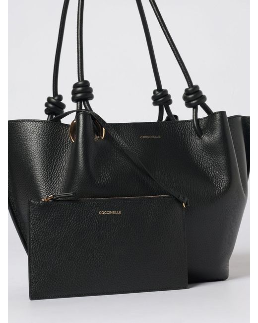 Coccinelle Black Leather Finn Shoulder Bag