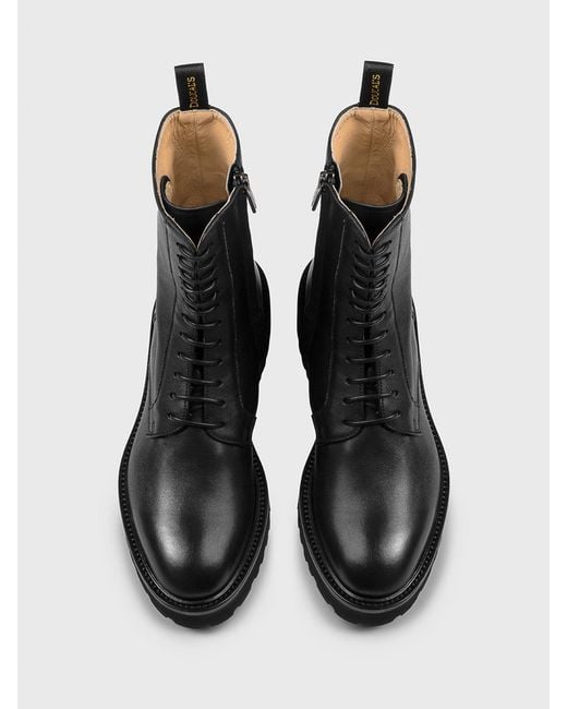 Doucal's Black Flat Ankle Boots