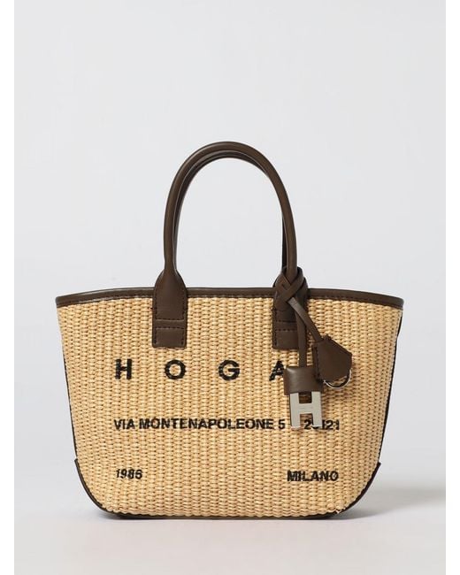 Hogan Natural Address Mini Raffia Bag