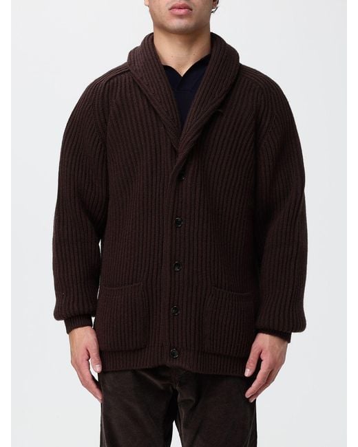 Filson Black Button-Up Shawl Collar Wool Cardigan With Dropped Shoulders for men