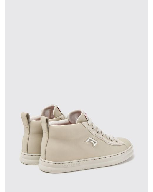 Camper White Runner Calfskin High-Top Trainers With Xl Extralight Sole