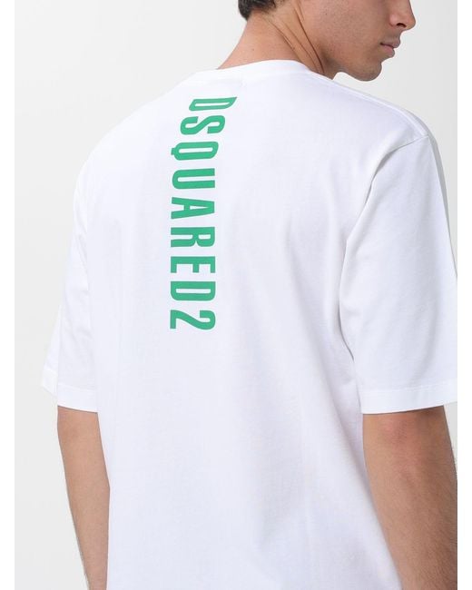 DSquared² White Cotton T-Shirt With Logo for men